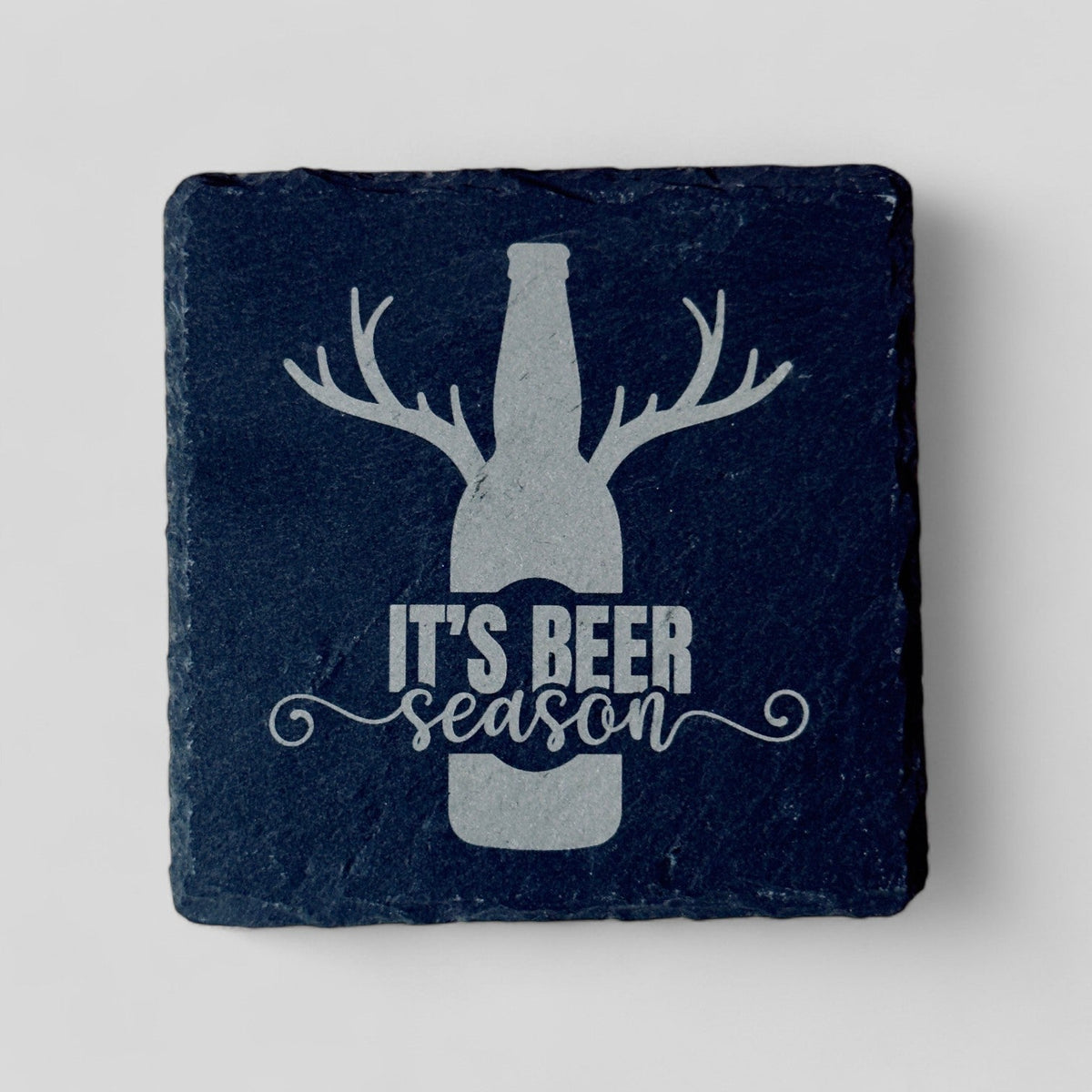 "It's Beer Season" Engraved Slate Coasters