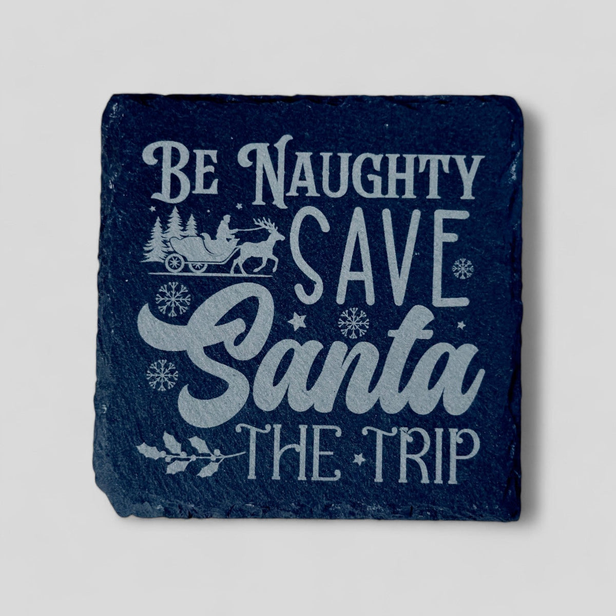 Engraved slate Christmas coasters